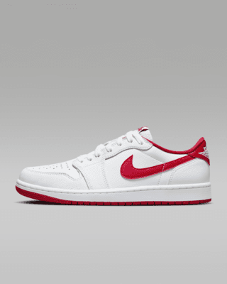 Red and white high top jordans top